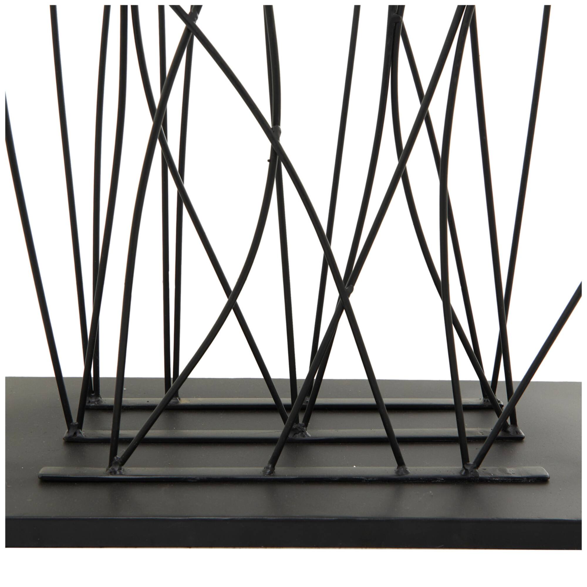 5ft. Black Metal Tall Floral Sculpture with Crystal Embellishments